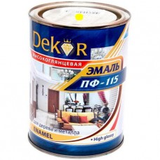 Эмаль ПФ 115 желтая 0,8 кг DEKOR   КК